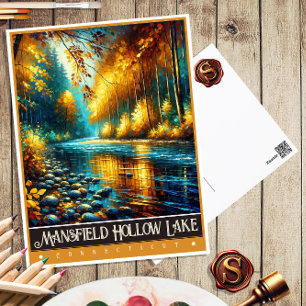 Carte Postale Lac Mansfield Hollow, Connecticut Peinture