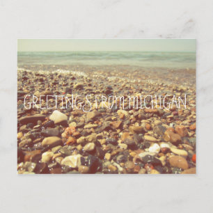 Carte Postale Lac Michigan Beach Rocines Shoreline Sea
