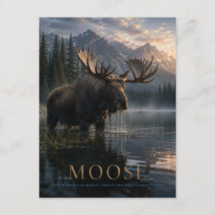 Carte Postale Lac Moose Mountain ANIMAUX