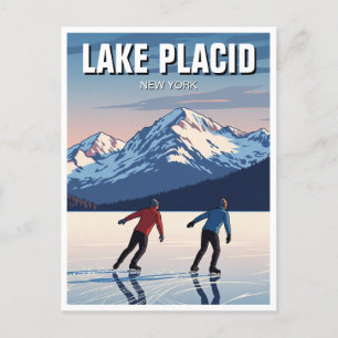 Carte Postale Lac Placid New York Patinage Voyage