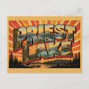 Carte Postale Lac Priest Idaho Lac alpin Forêt Art