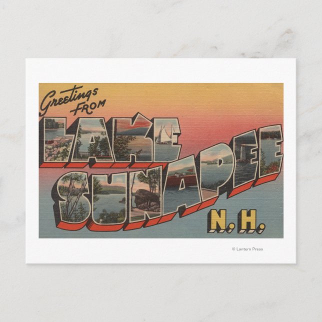 Carte Postale Lac Sunapee, New Hampshire - Grande Lettre (Devant)