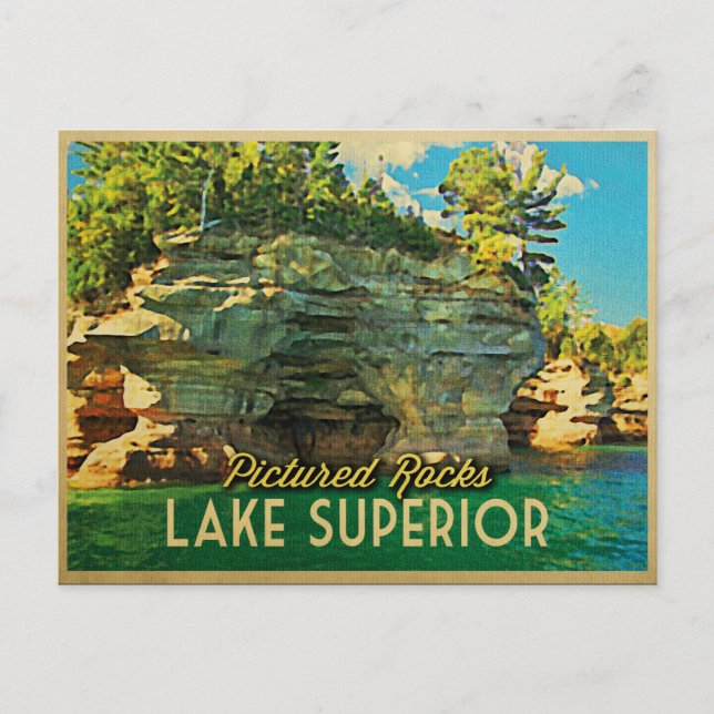 Carte Postale Lac Supérieur Pictures Rocks (Devant)