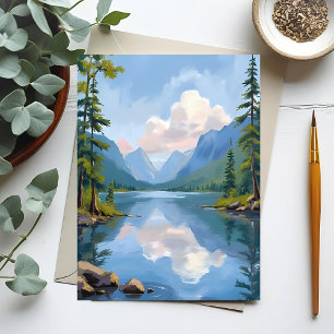 Carte Postale Lac Tahoe   Paysage à la peinture à l'huile