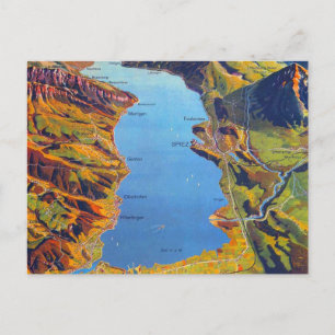 Carte Postale Lac vintage de Thun Suisse Voyage
