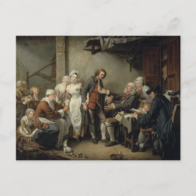 Carte Postale L'accord de village, 1761 (Devant)