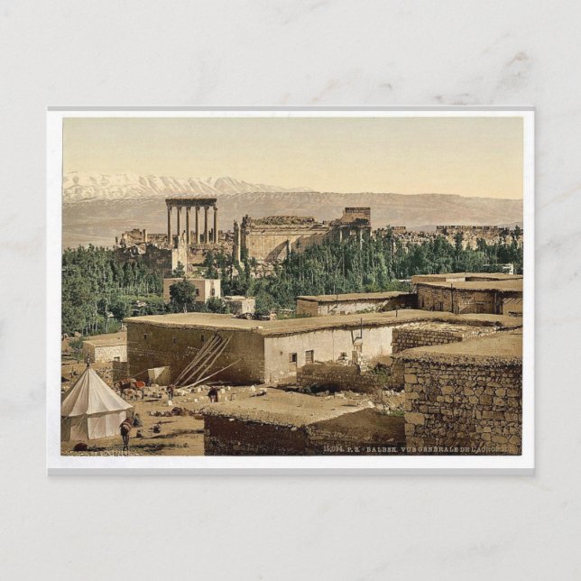 Carte Postale L'Acropole, Baalbek, Terre Sainte (c.-à-d. Ba'laba (Devant)