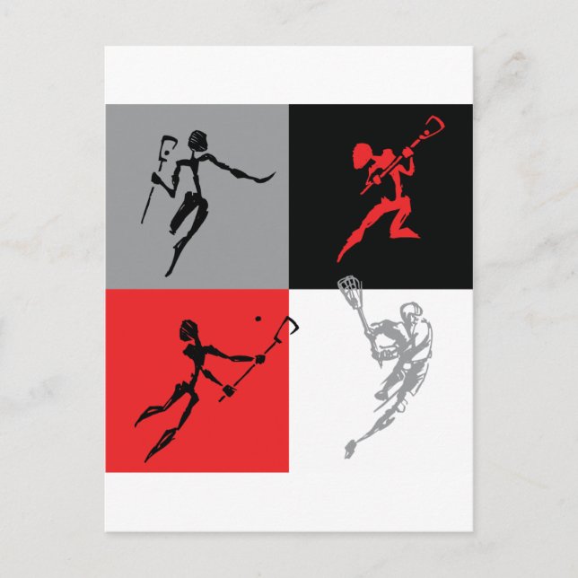 Carte Postale Lacrosse Abstraite (Devant)