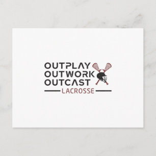 Carte Postale Lacrosse Player Outplay Outwork Outcast Lax Cadeau
