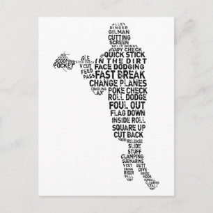 Carte Postale Lacrosse Player Word Art