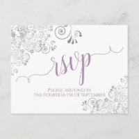 Lacy Calligraphy Lavender sur le mariage blanc RSV