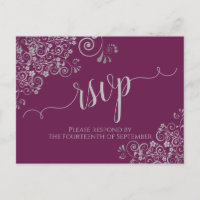 Lacy Silver Calligraphie Cassis Mariage violet RSV