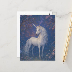 Carte Postale L'adorable licorne dans la forêt