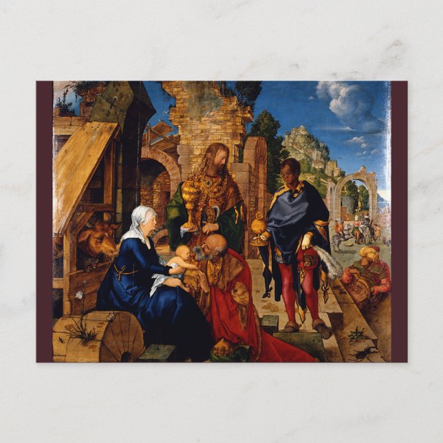 Carte Postale L'Adoration des Mages par Albrecht Dürer (Devant)