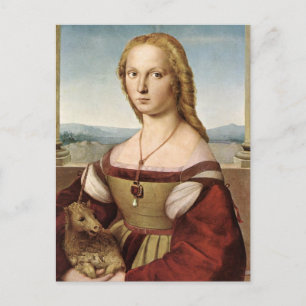 Carte Postale Lady avec une licorne
