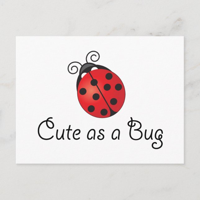 Carte Postale Lady Bug - mignonne comme un bug (Devant)