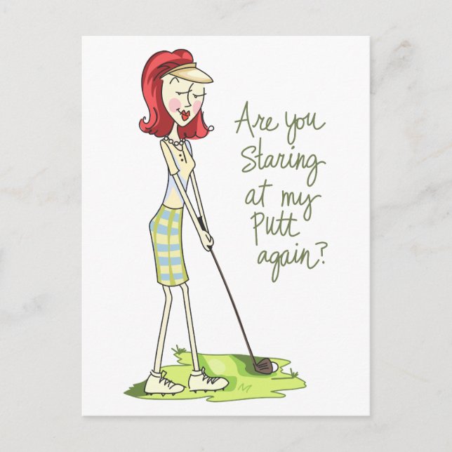 Carte Postale Lady Golfer (Devant)