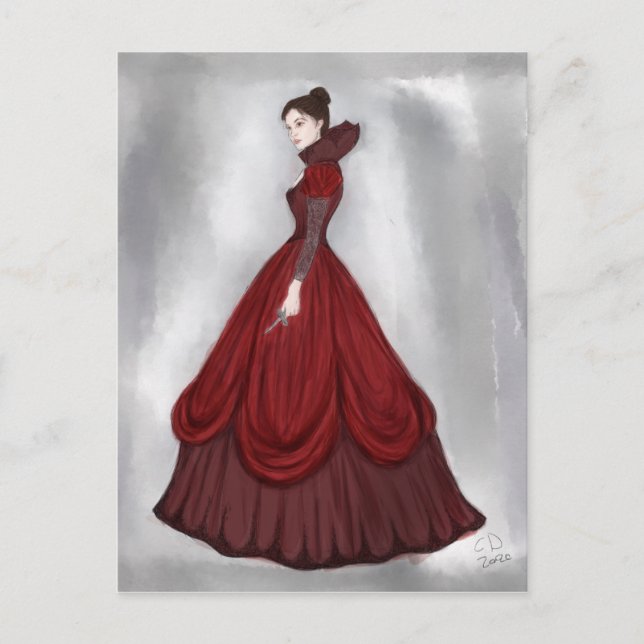 Carte Postale Lady In Red Poster plus grand (Devant)