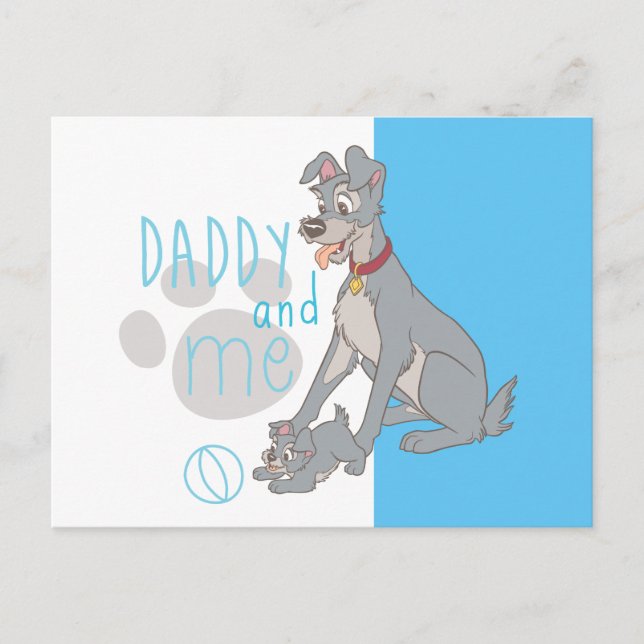 Carte Postale Lady & Le Tramp | Papa et moi (Devant)