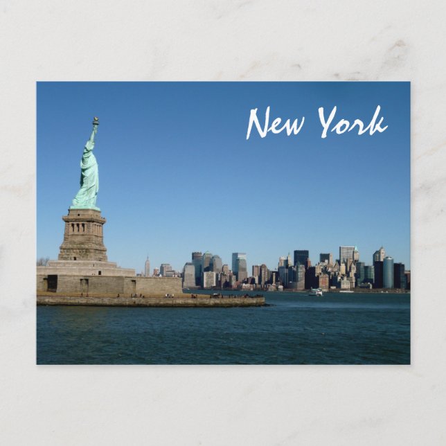 Carte Postale Lady Liberty regarde sur NYC (couleur) (Devant)