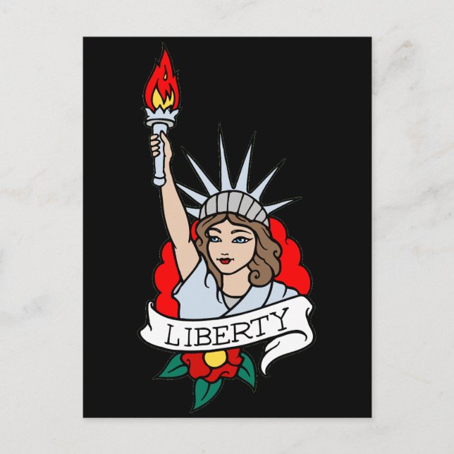 Carte Postale Lady Liberty Tattoo (Devant)