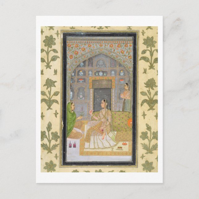 Carte Postale Lady seated in a Pavilion with attendants, from th (Devant)