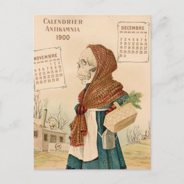 Carte Postale Lady végétale squelettique (Devant)