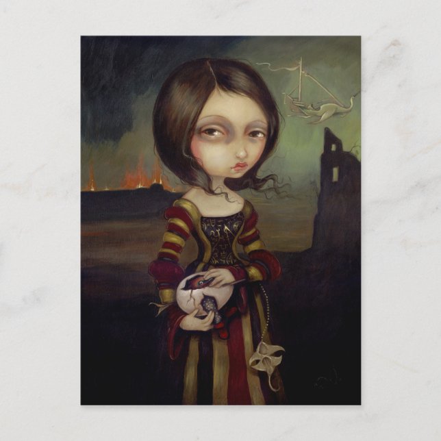 Carte postale "Lady with a Bosch Egg" (Devant)