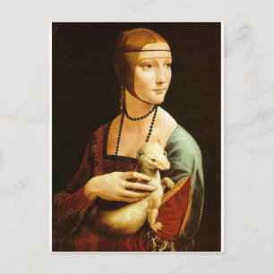 Carte Postale Lady with an Ermine par Leonardo Da Vinci c. 1490