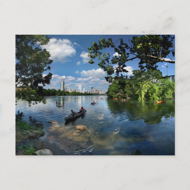 Carte Postale Ladybird Lake / Austin Texas Skyline 3 (Devant)