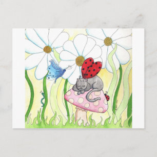 Carte Postale Ladybug Fairy Cat