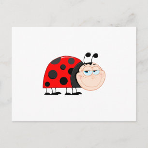 Carte Postale Ladybug Ladybugs Bugs Bugs Funny Insect mignon sou