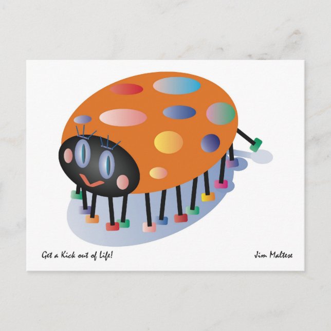 CARTE POSTALE LADYBUG POSTCARD GREETING / JIM MALTESE (Devant)