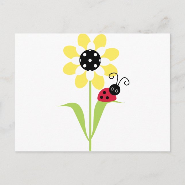 Carte Postale Ladybug sur la fleur (Devant)