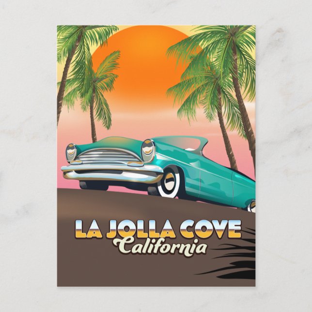 Carte Postale L'affiche de voyage de La Jolla Cove Californie (Devant)