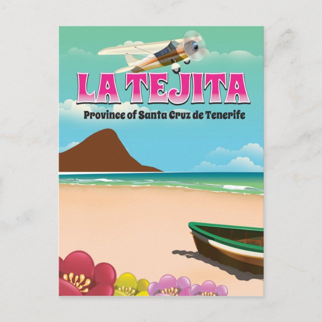 Carte Postale L'affiche de voyage de plage de La Tejita Tenerife (Devant)