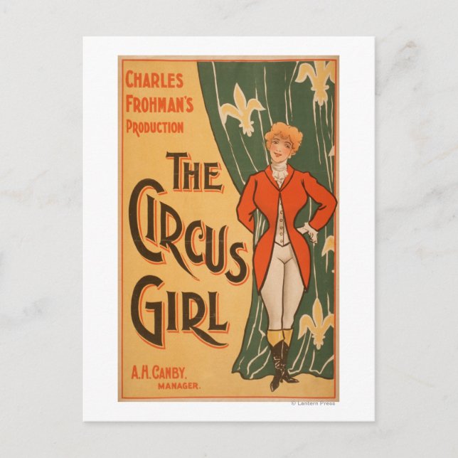 Carte Postale L'affiche théâtrale #1 de fille de cirque (Devant)
