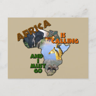 Carte Postale L'Afrique appelle le collage de la faune
