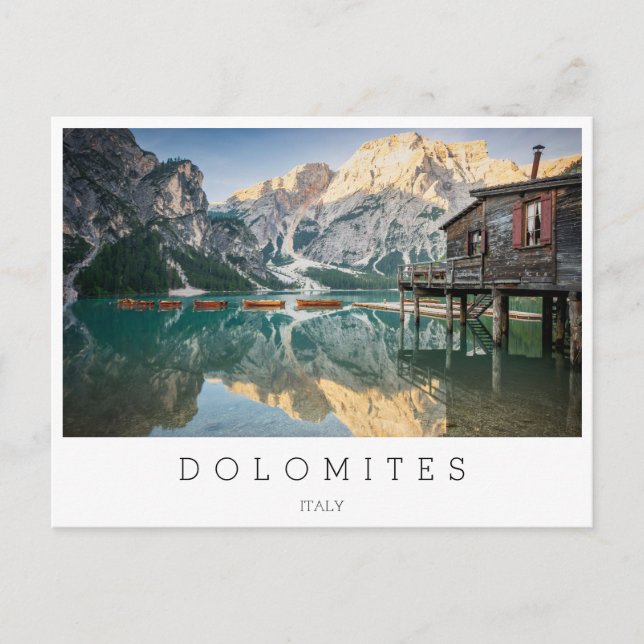 Carte Postale Lago di Braies dans les Dolomites en Italie (Devant)