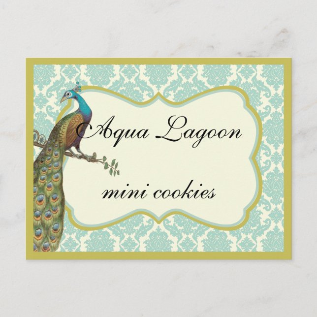 Carte Postale Lagoon Peackcock Sweets Panneau de la table de buf (Devant)