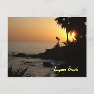 Carte Postale Laguna Beach coucher de soleil sur l'océan