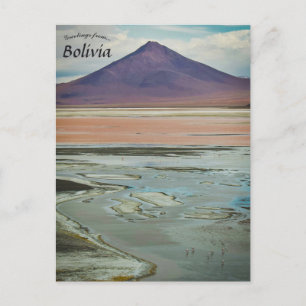 Carte Postale Laguna Colorada Lac Rose Uyuni Bolivie