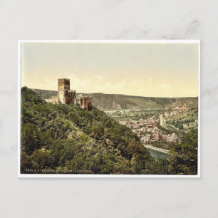 Carte Postale Lahneck et le château Nieder-Lahnstein, Hesse-Nass