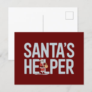 Carte Postale L'aide de Noël du Père Noël