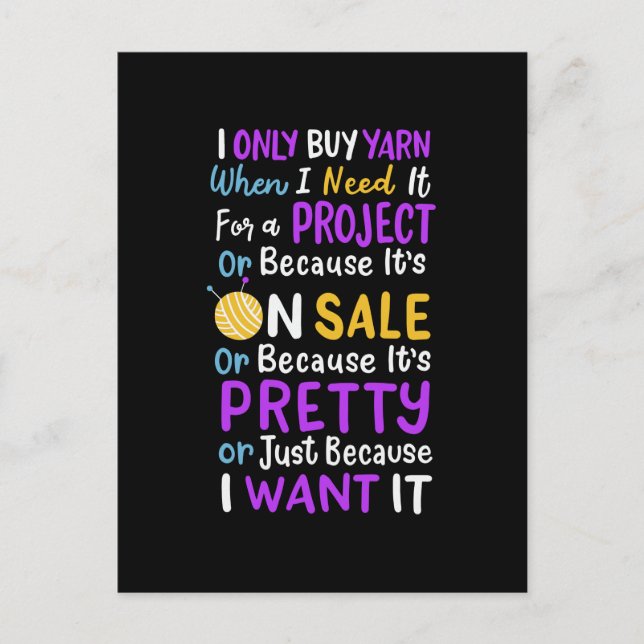 Carte Postale Laine de Tricot tricot (Devant)