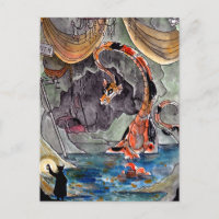 Carte postale Lair du Dragon de poisson rouge