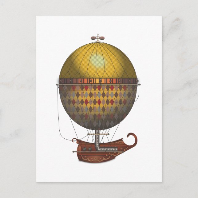 Carte Postale L'Airship Nautisme Steampunk Volant Machine (Devant)