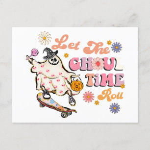 Carte Postale Laisser passer le temps Ghoul Retro Halloween
