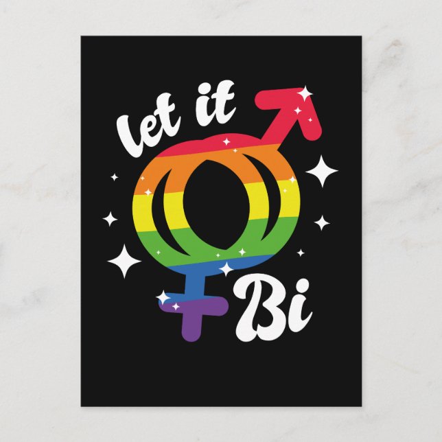 Carte Postale Laissez-le Bi Pride (Devant)