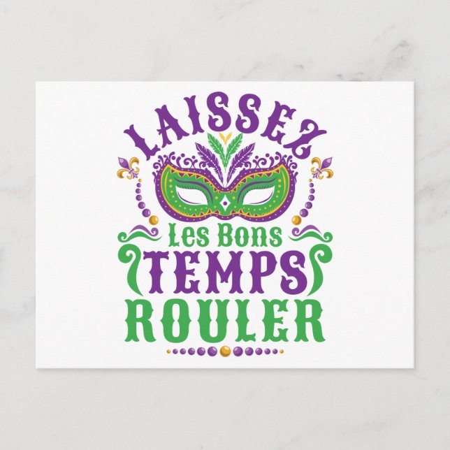 Carte Postale Laissez Les Bons Temps Rouler Mardi Gras (Devant)